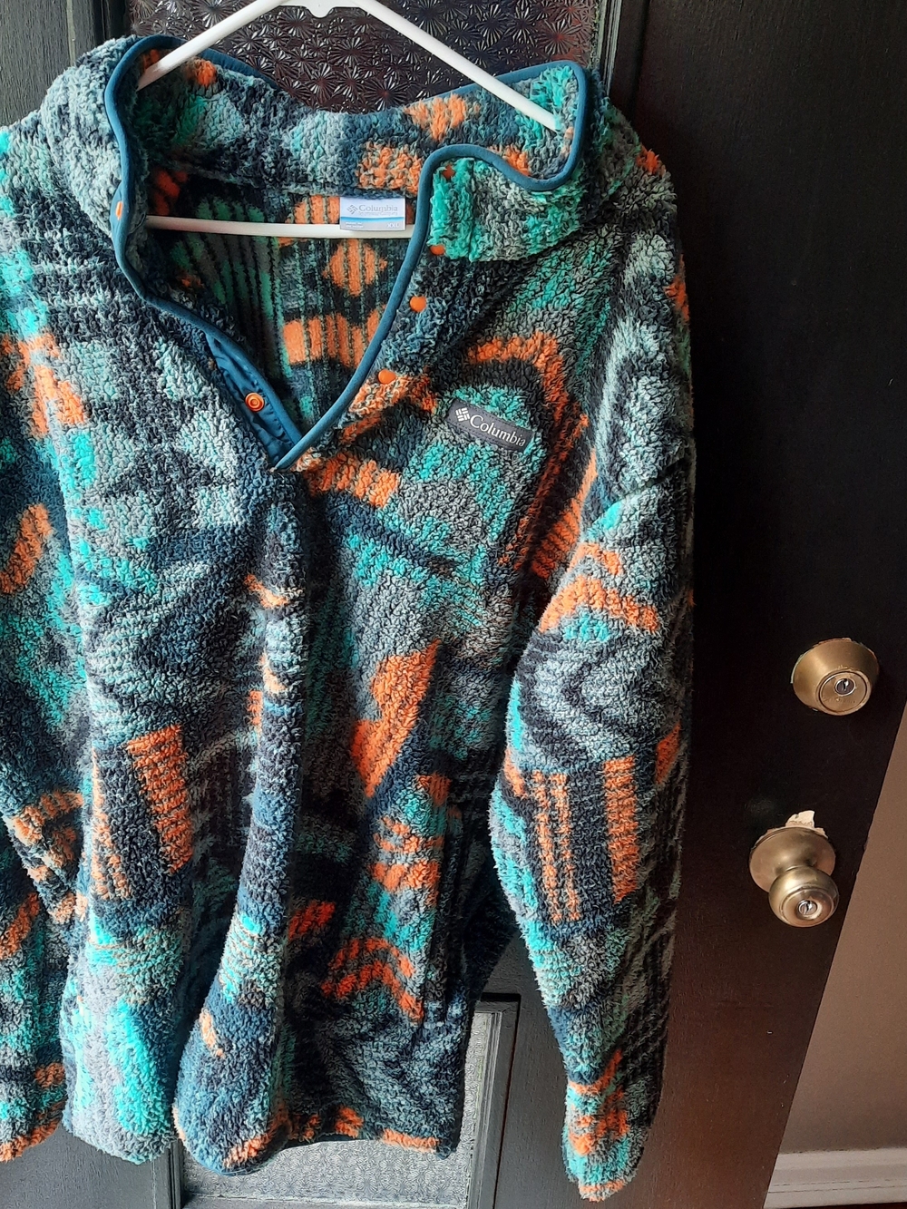 Men's Columbia Aztec Print Sherpa Fleece Pullover Jacket Size XXL